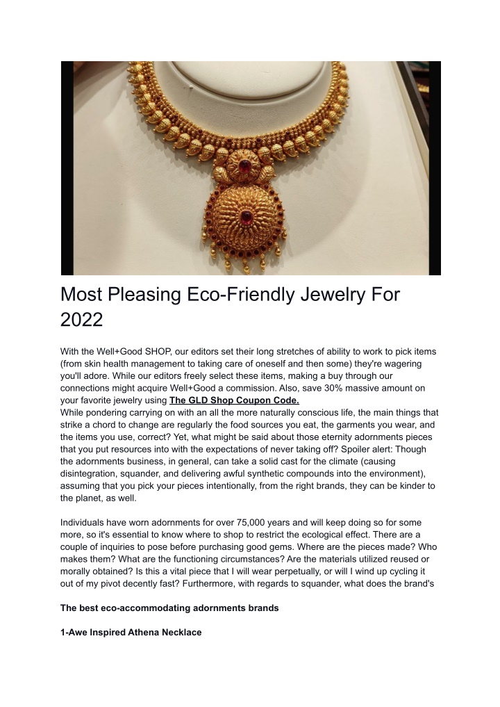 Most Pleasing Eco-Friendly Jewelry For 2022