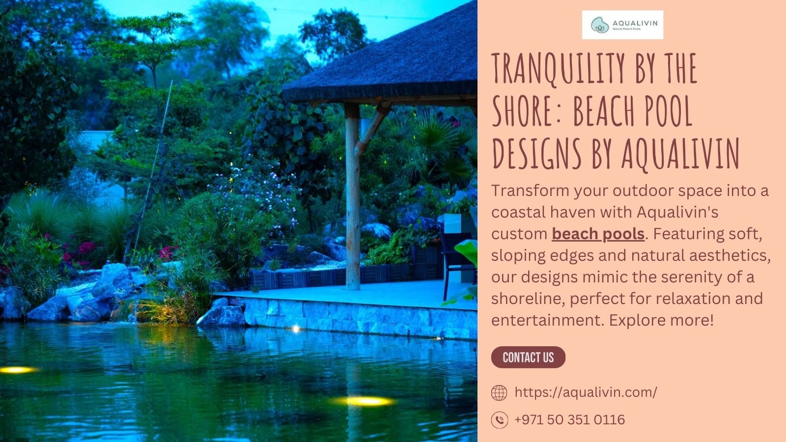 Tranquility by the Shore: Beach Pool Designs by Aq..