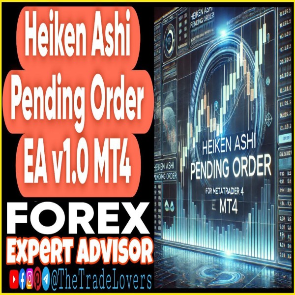 Heiken Ashi Pending Order EA v1.0 MT4 (Works on Build 1431+) | Forex Robot | MT4 Expert Advisor - The Trade Lovers
