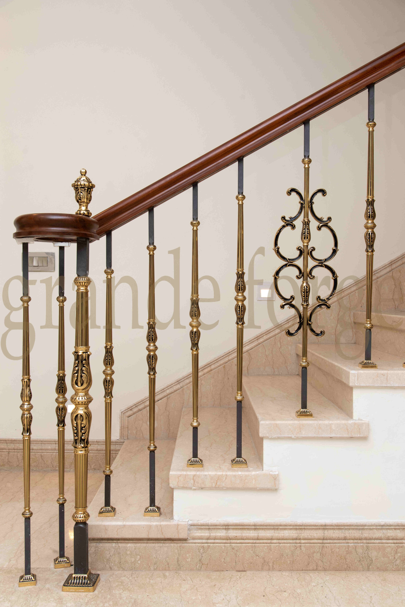 Brass Staircase and Cast Iron Railing: Elegance in Design and Functionality