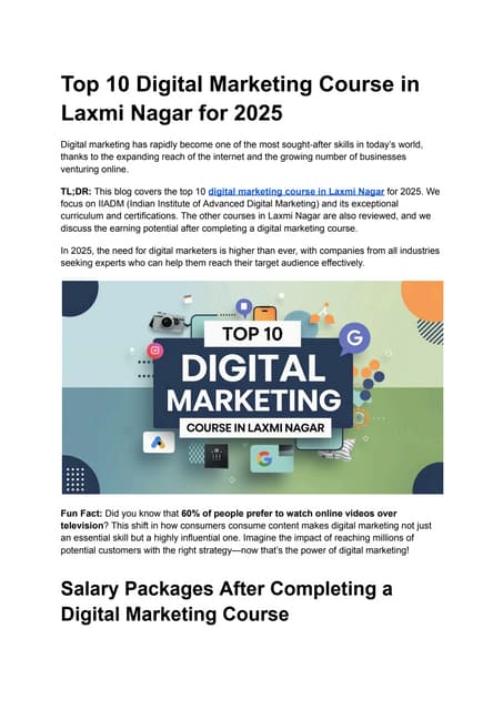 Digital Marketing Course in Laxmi Nagar