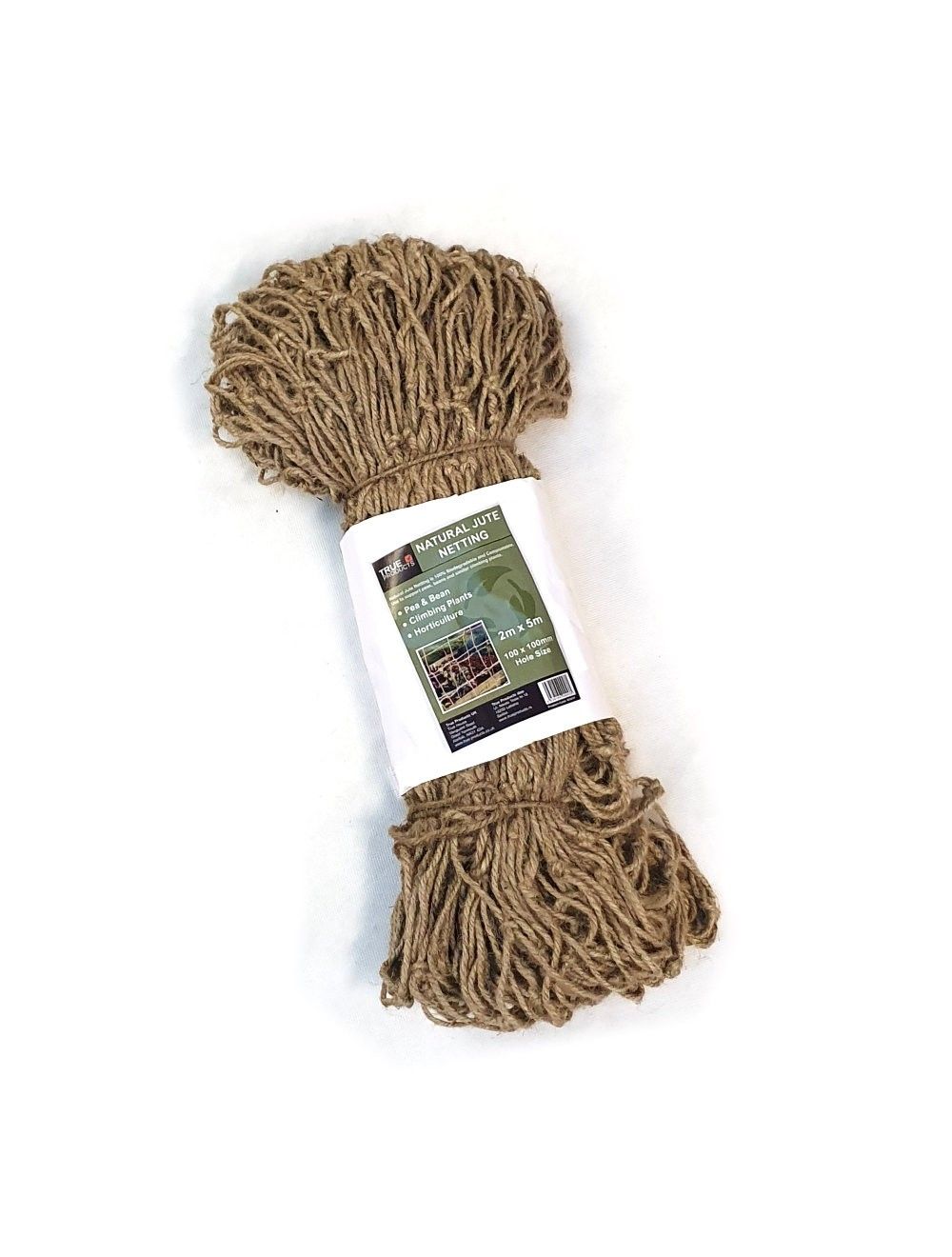 Natural Jute Pea And Bean Netting 100mm - 2m x 5m - Netting Store