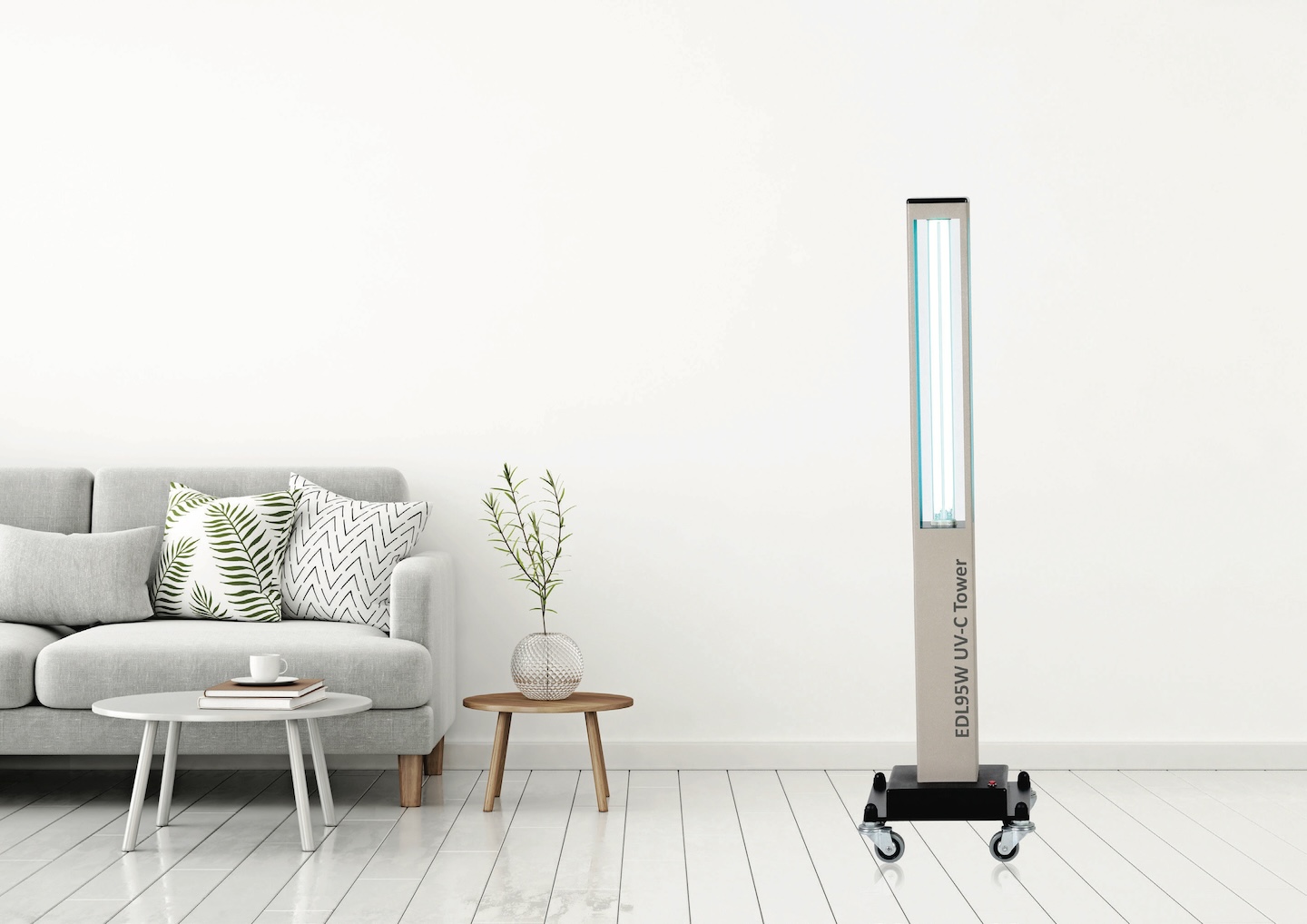 UV-C Disinfection Systems - UV-C LED Tower Light for Hospital