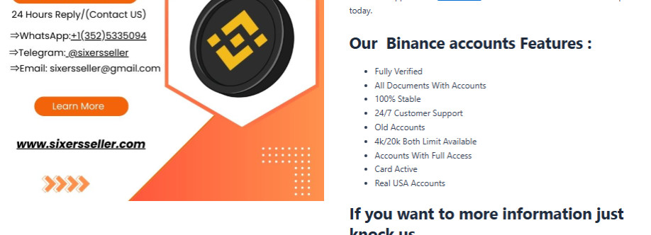 Get Verified Binance Accounts Cover Image