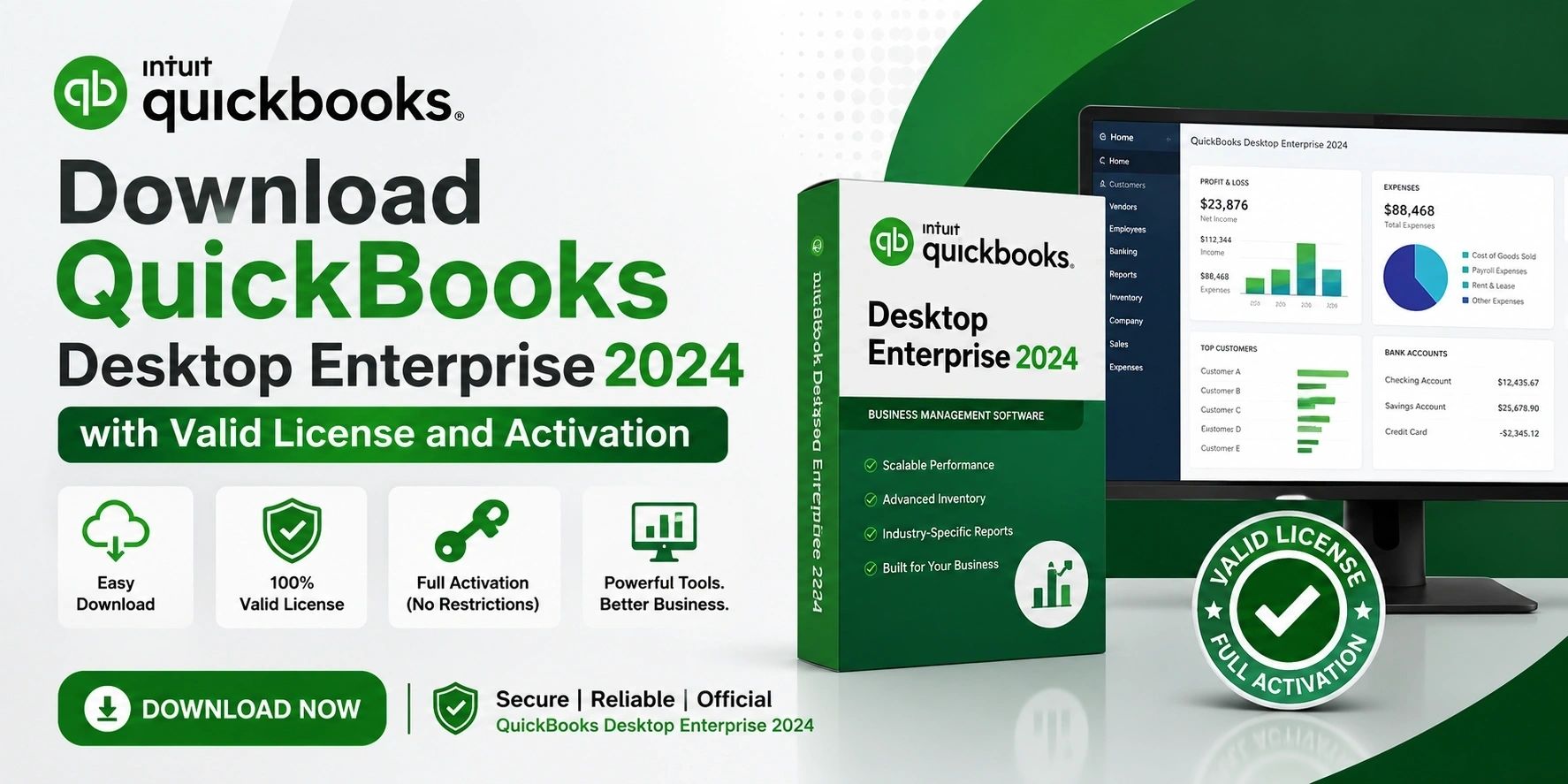 Download QuickBooks Desktop Enterprise 2024 with Valid License and Activation